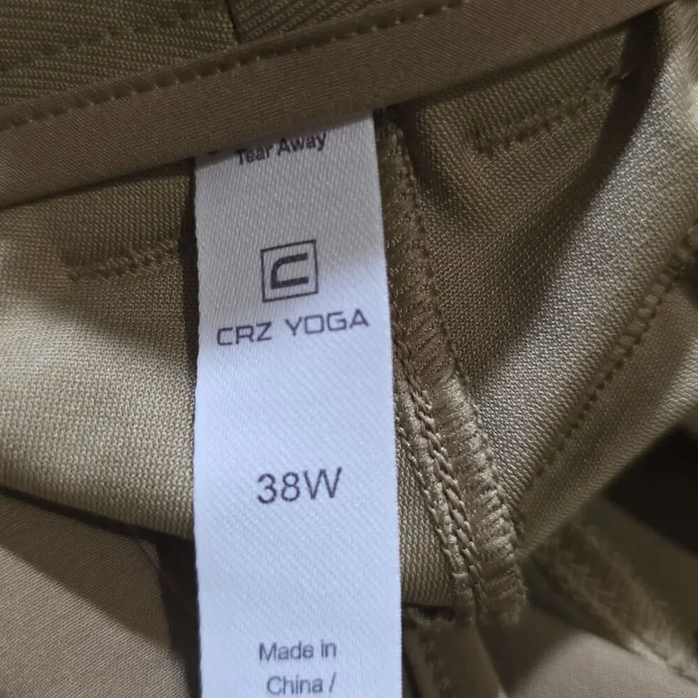 crz yoga mens golf pants Khaki Sz 38